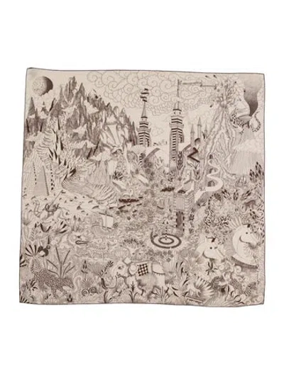 Pre-owned Hermes Cosmographia Universalis Cashmere Shawl In Neutral
