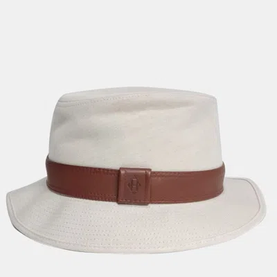 Pre-owned Hermes Cotton Beige/brown Hat In Sand