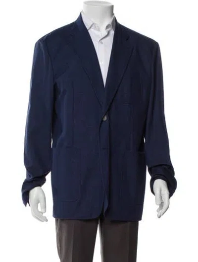 Pre-owned Hermes Cotton Blazer In Blue