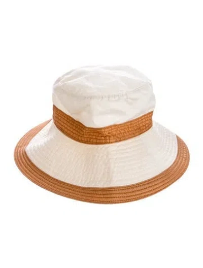 Pre-owned Hermes Cotton Bucket Hat In White
