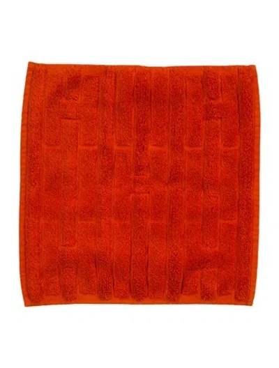 Pre-owned Hermes Cotton Labyrinthe Hand Towel In Orange