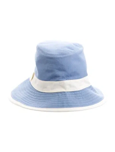 Pre-owned Hermes Cotton Linen Bucket Hat In Blue