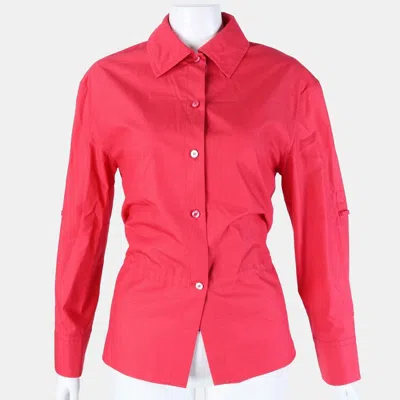 Pre-owned Hermes Hermès Cotton Long-sleeved Shirt Size Fr 34 In Pink