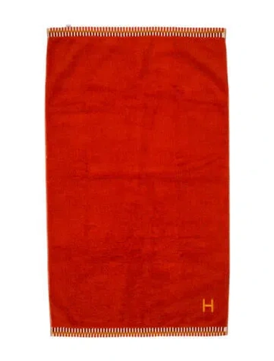 Pre-owned Hermes Cotton Towel In Orange