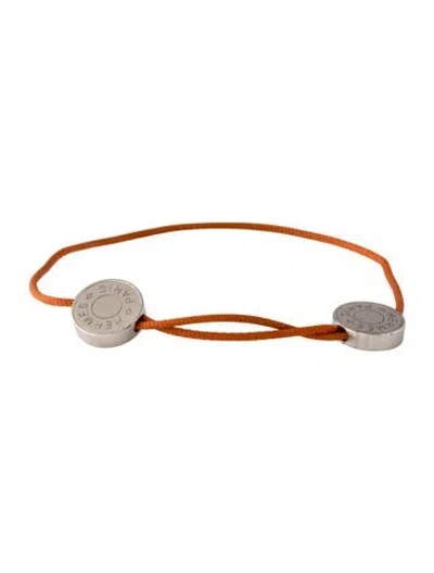 Pre-owned Hermes Coulisse Clou De Selle Bracelet In Orange