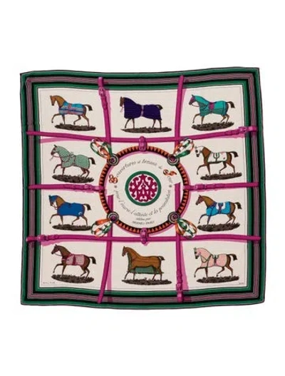 Pre-owned Hermes Couvertures Et Tenues De Jour Cashmere Shawl In Green
