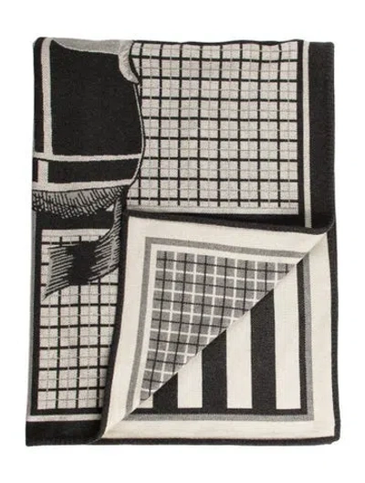 Pre-owned Hermes Couvertures Nouvelles Throw Blanket In Gray