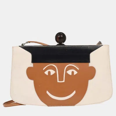 Pre-owned Hermes Cream Box Calf Sac A Malice Shoulder Bag In White