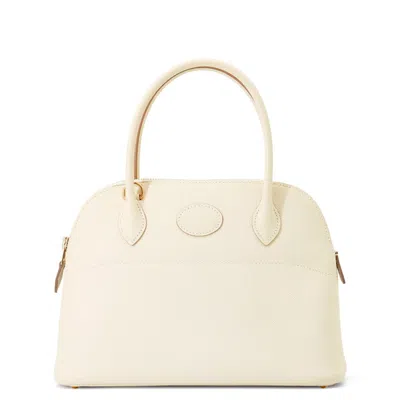 Pre-owned Hermes Cream Ivory Epsom Leather Handbag Shoulder Bag () In Multi