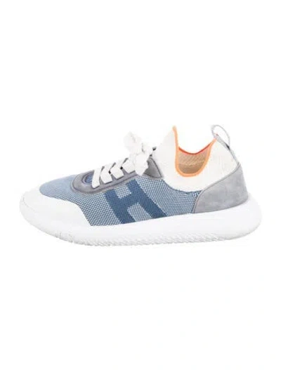Pre-owned Hermes Crew Athletic Sneakers In Blue