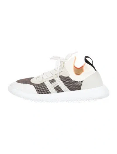 Pre-owned Hermes Crew Athletic Sneakers In White