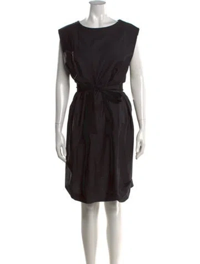 Pre-owned Hermes Crew Neck Knee-length Dress In Black