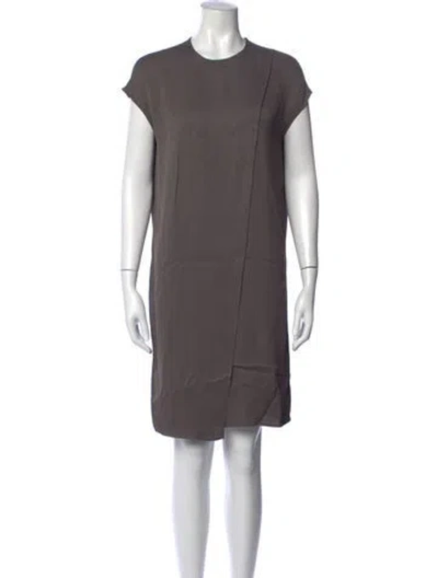 Pre-owned Hermes Crew Neck Knee-length Dress In Grey