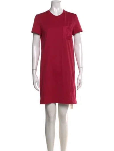 Pre-owned Hermes Crew Neck Knee-length Dress In Pink