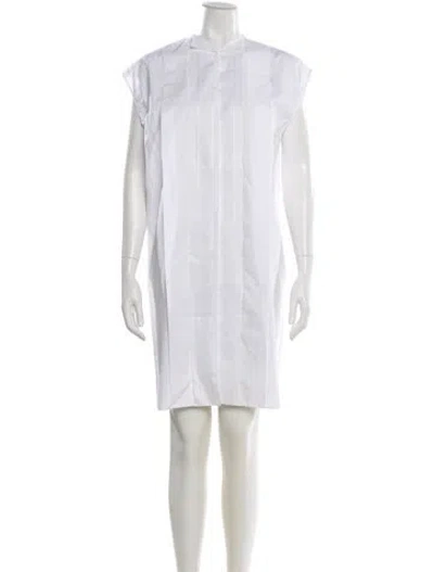 Pre-owned Hermes Crew Neck Knee-length Dress In White