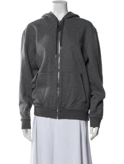 Pre-owned Hermes Crew Neck Long Sleeve Hoodie In Gray