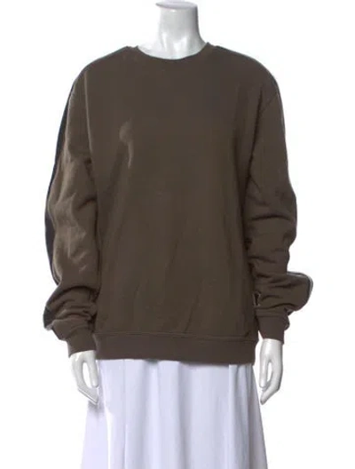 Pre-owned Hermes Crew Neck Long Sleeve Sweatshirt In Brown