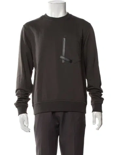 Pre-owned Hermes Crew Neck Long Sleeve Sweatshirt In Brown