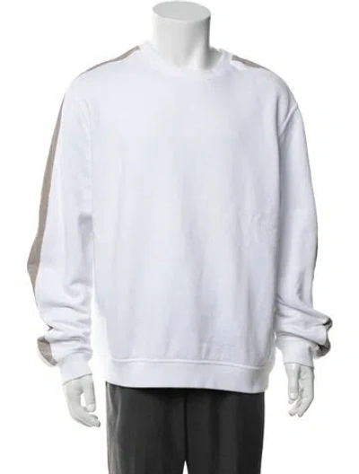 Pre-owned Hermes Crew Neck Long Sleeve Sweatshirt In Grey/white