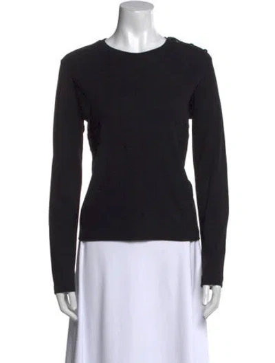 Pre-owned Hermes Crew Neck Long Sleeve Top In Black