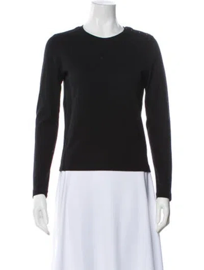 Pre-owned Hermes Crew Neck Long Sleeve Top In Black