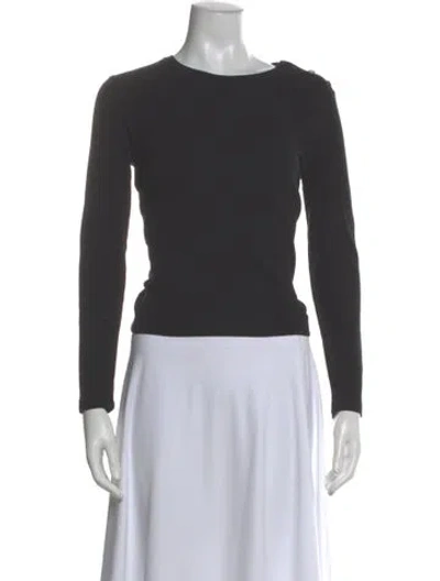 Pre-owned Hermes Crew Neck Long Sleeve Top In Black