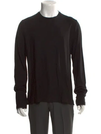 Pre-owned Hermes Crew Neck Long Sleeve T-shirt In Black