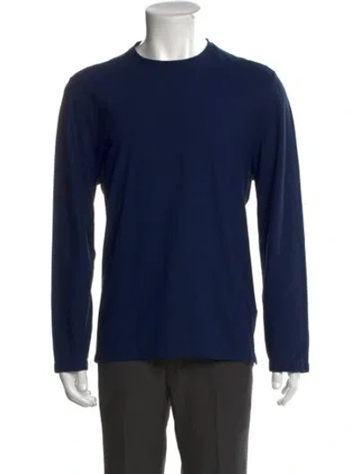 Pre-owned Hermes Crew Neck Long Sleeve T-shirt In Blue