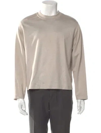 Pre-owned Hermes Crew Neck Long Sleeve T-shirt In Neutral