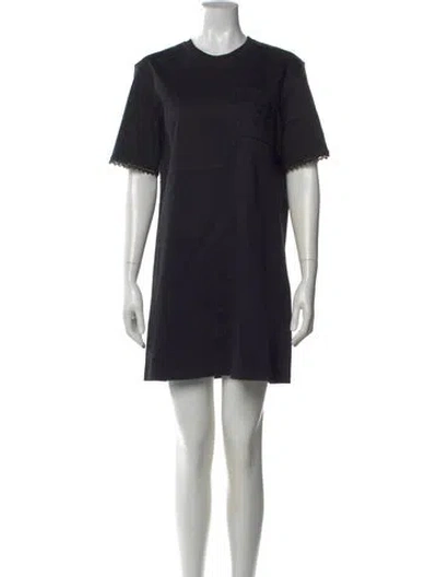 Pre-owned Hermes Crew Neck Mini Dress In Black