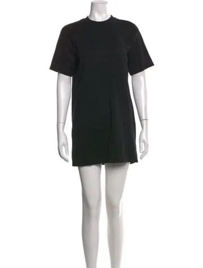 Pre-owned Hermes Crew Neck Mini Dress In Black