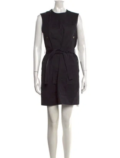 Pre-owned Hermes Crew Neck Mini Dress In Black
