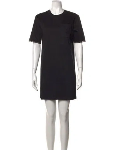 Pre-owned Hermes Crew Neck Mini Dress In Black