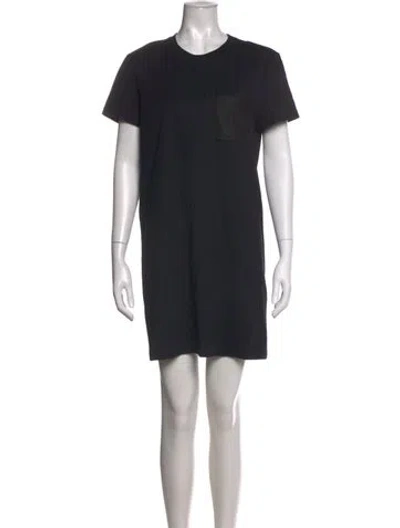 Pre-owned Hermes Crew Neck Mini Dress In Black