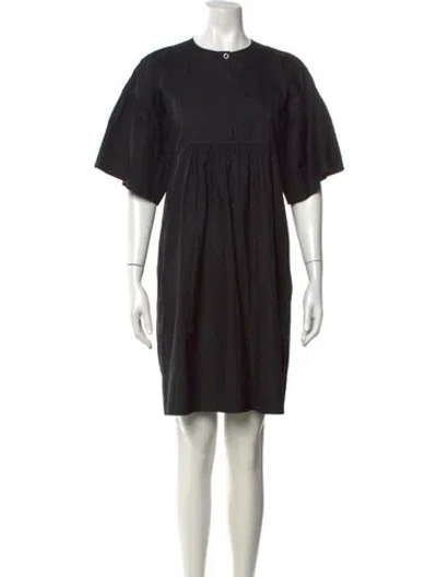 Pre-owned Hermes Crew Neck Mini Dress In Black