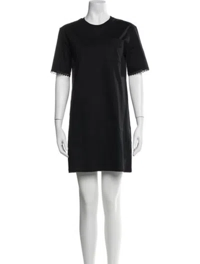 Pre-owned Hermes Crew Neck Mini Dress In Black