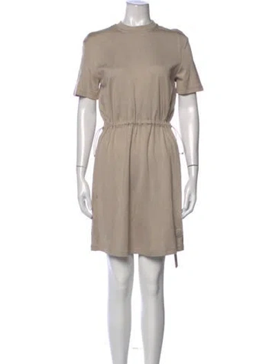 Pre-owned Hermes Crew Neck Mini Dress In Neutrals