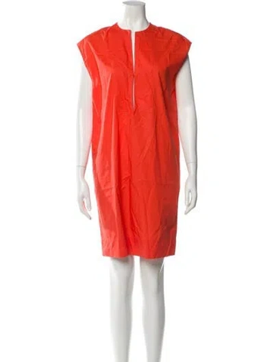 Pre-owned Hermes Crew Neck Mini Dress In Orange