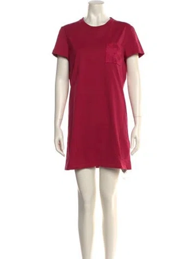 Pre-owned Hermes Crew Neck Mini Dress In Pink