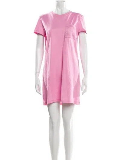 Pre-owned Hermes Crew Neck Mini Dress In Pink