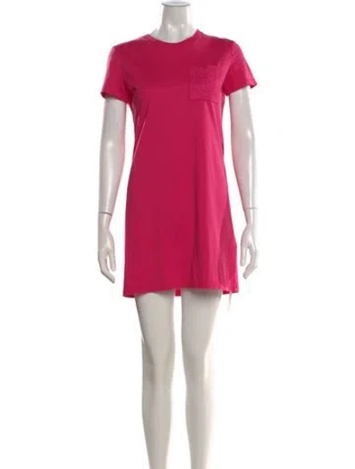Pre-owned Hermes Crew Neck Mini Dress In Pink