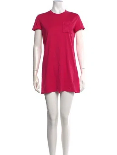 Pre-owned Hermes Crew Neck Mini Dress In Pink