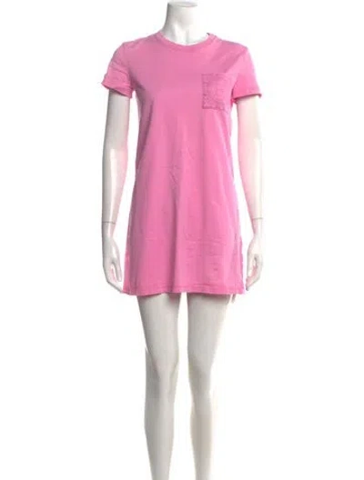 Pre-owned Hermes Crew Neck Mini Dress In Pink