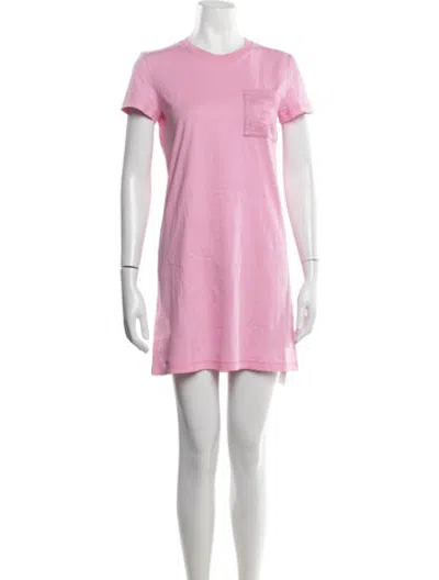 Pre-owned Hermes Crew Neck Mini Dress In Pink