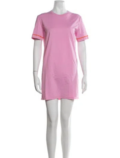 Pre-owned Hermes Crew Neck Mini Dress In Pink