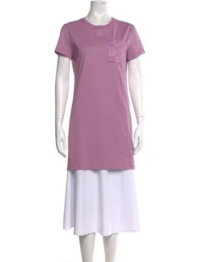 Pre-owned Hermes Crew Neck Mini Dress In Purple