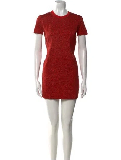 Pre-owned Hermes Crew Neck Mini Dress In Red