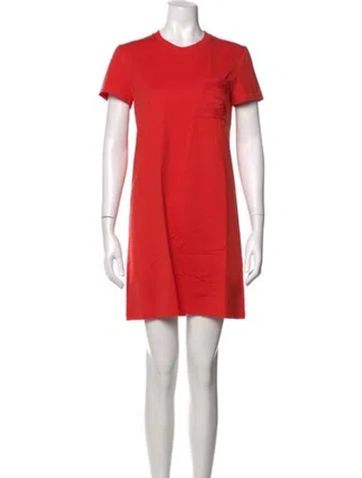 Pre-owned Hermes Crew Neck Mini Dress In Red
