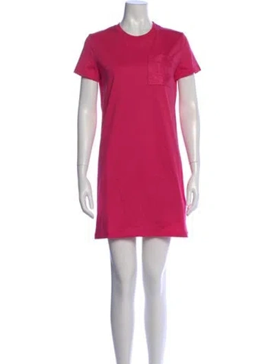 Pre-owned Hermes Crew Neck Mini Dress W/ Tags In Pink