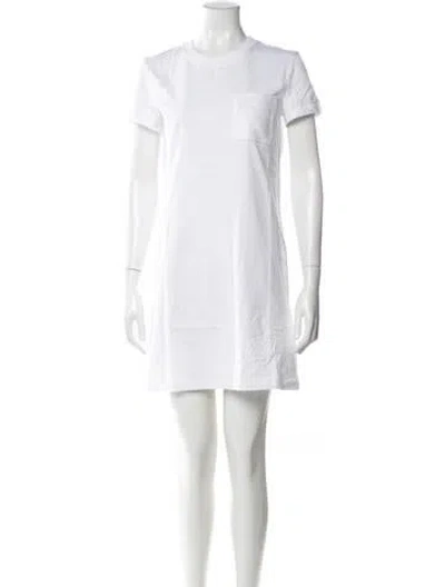 Pre-owned Hermes Crew Neck Mini Dress In White